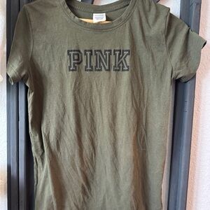 PINK Victoria's Secret Green Short Sleeve Tee Casual Style     (F)